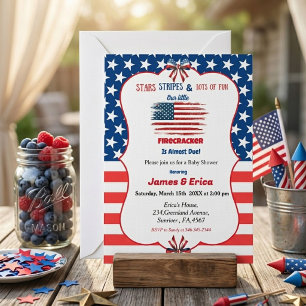 4. Juli Little Firecracker Baby Shower Einladung