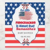 4. Juli Little Firecracker Baby Shower Weinetikett (Einzelnes Label)