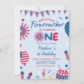 4. Juli Little Firecracker Geburtstag Einladung (Vorderseite)