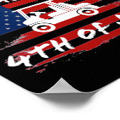 4. Juli Looping Parade Golf Cart Ameri Poster (Ecke)