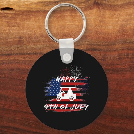 4. Juli Looping Parade Golf Cart Ameri Schlüsselanhänger (Vorderseite)
