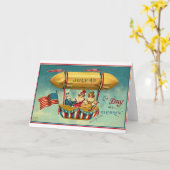 4. Juli - Luftschiff - Vintage Kunst Karte (Gelbe Blume)