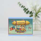 4. Juli - Luftschiff - Vintage Kunst Postkarte (Stehend Vorderseite)