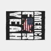 4. Juli Lustig - Amerika Yeah Fleecedecke (Vorderseite (Horizontal))