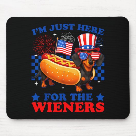 4. Juli lustig hier für die Würstchen Dachshund Mousepad (Vorne)