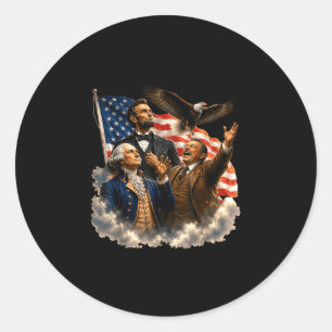 4. Juli lustig patriotische amerikanische Flagge Runder Aufkleber