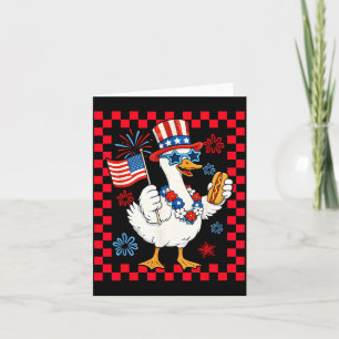 4. Juli Lustige amerikanische Gans Patriotische Fl Karte