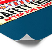 4. Juli lustige Feuerwerksklempner Sicherheit Poster (Ecke)