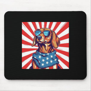 4. Juli Lustiger Dachsund Weiner Dog Weenie USA A Mousepad