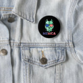 4. Juli lustiger Pitbull-Hund Unabhängigkeitstag - Button (Beispiel)