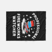 4. Juli Lustiger professioneller Feuerwerksbeobach Fleecedecke (Vorderseite (Horizontal))