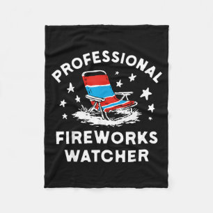 4. Juli Lustiger professioneller Feuerwerksbeobach Fleecedecke