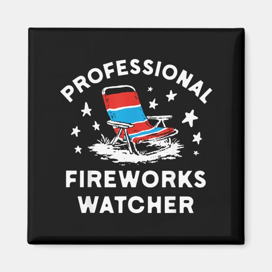 4. Juli Lustiger professioneller Feuerwerksbeobach Magnet (Vorne)