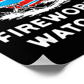 4. Juli Lustiger professioneller Feuerwerksbeobach Poster (Ecke)