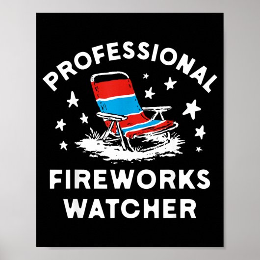 4. Juli Lustiger professioneller Feuerwerksbeobach Poster (Vorne)