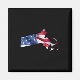 4. Juli Machusetts Staat American Flag Red Whi Magnet