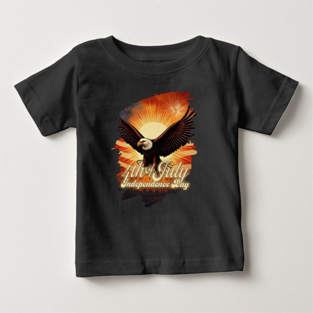 4. Juli - Majestic Eagle & Fireworks Tribute 🦅 Baby T-shirt (Vorderseite)