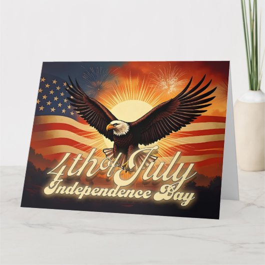4. Juli - Majestic Eagle & Fireworks Tribute 🦅 Karte (Vorderseite)