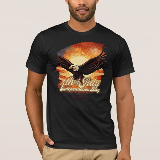 4. Juli - Majestic Eagle & Fireworks Tribute 🦅 T-Shirt (Vorderseite)