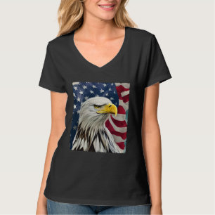 4. Juli Malerei Weißkopfseeadler Amerikanische Fla T-Shirt