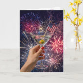 4. Juli Martini Toast Karte (Gelbe Blume)