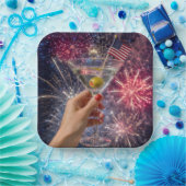 4. Juli Martini Toast Pappteller (Party)