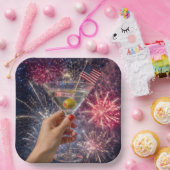 4. Juli Martini Toast Pappteller (Party)