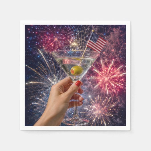 4. Juli Martini Toast Serviette (Vorderseite)