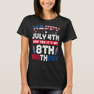 4. Juli mein 8. Geburtstag gestört Vintag T-Shirt