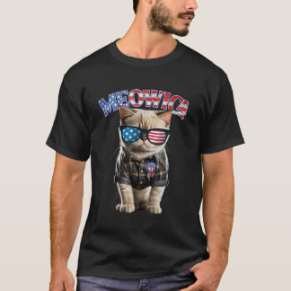 4. Juli Meowica USA Lustige Patriotische Katzenlie T-Shirt