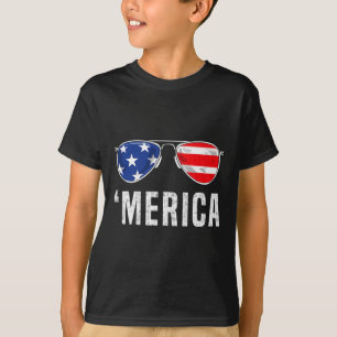 4. Juli Merica American Flag Sonnenbrillen Boys G T-Shirt