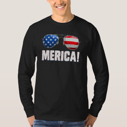 4. Juli Merica American Flag Sonnenbrillen Boys G T-Shirt (Vorderseite)