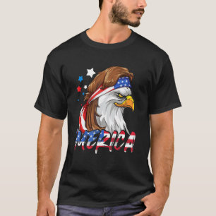 4. Juli Merica Eagle Mullet US-amerikanische Flagg T-Shirt