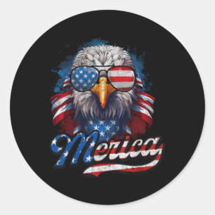 4. Juli Merica Eagle USA Flagge American Indepen Runder Aufkleber