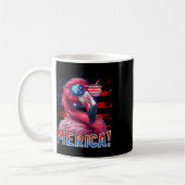 4. Juli Merica Flamingo American Flag Kinder Männe Kaffeetasse (Links)