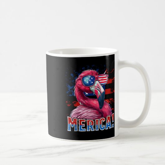 4. Juli Merica Flamingo American Flag Kinder Männe Kaffeetasse (Rechts)