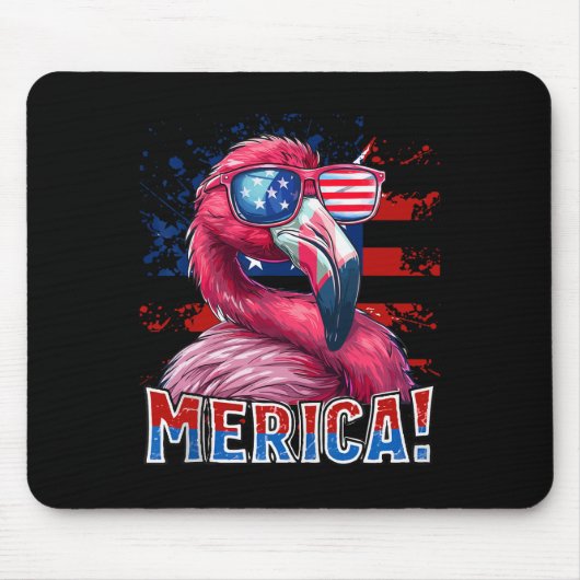4. Juli Merica Flamingo American Flag Kinder Männe Mousepad (Vorne)