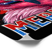 4. Juli Merica Flamingo American Flag Kinder Männe Poster (Ecke)