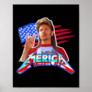4. Juli Merica Funny mit Vintagem Namen Joe Lov Poster