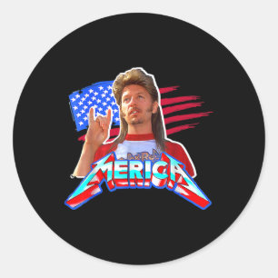 4. Juli Merica Funny mit Vintagem Namen Joe Lov Runder Aufkleber