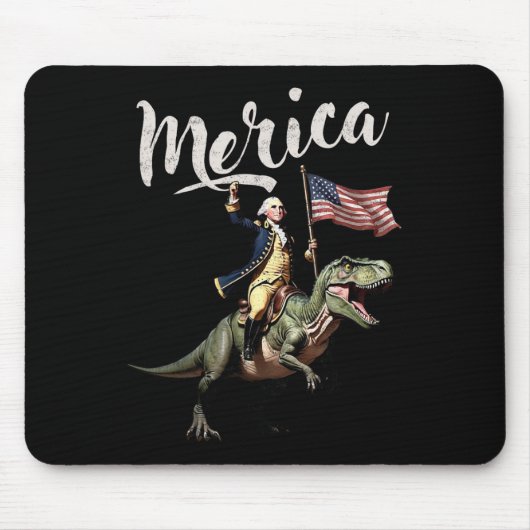 4. Juli Merica George Washington Riding A Dino Mousepad (Vorne)