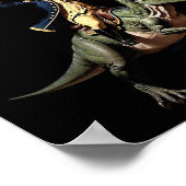 4. Juli Merica George Washington Riding A Dino Poster (Ecke)