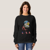 4. Juli Merica US sa Flagge Bald Eagle Patriotic V Sweatshirt (Vorne ganz)