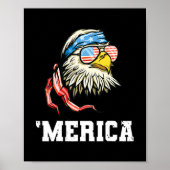 4. Juli Merica USA Flag Bald Eagle Patriotic Poster (Vorne)