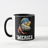 4. Juli Merica USA Flag Bald Eagle Patriotic Tasse (Links)