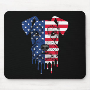4. Juli Miniature Schnauzer Hund AAAmerican Mousepad