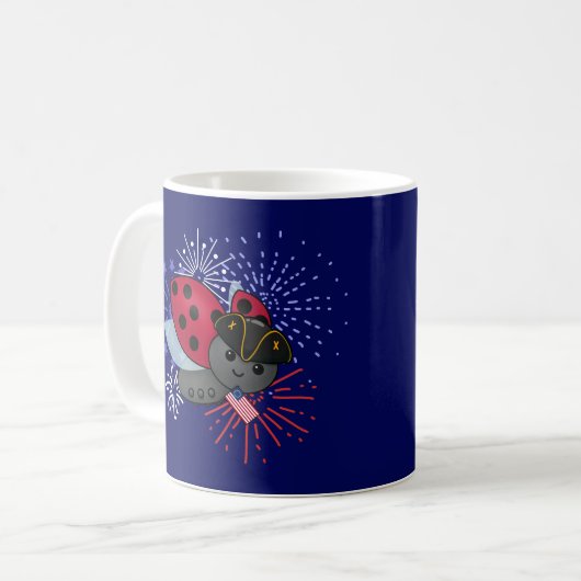 4. Juli Minuteman Ladybug Kaffeetasse (Vorderseite Links)
