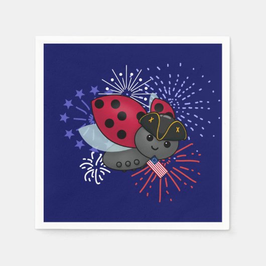 4. Juli Minuteman Ladybug Serviette (Vorderseite)
