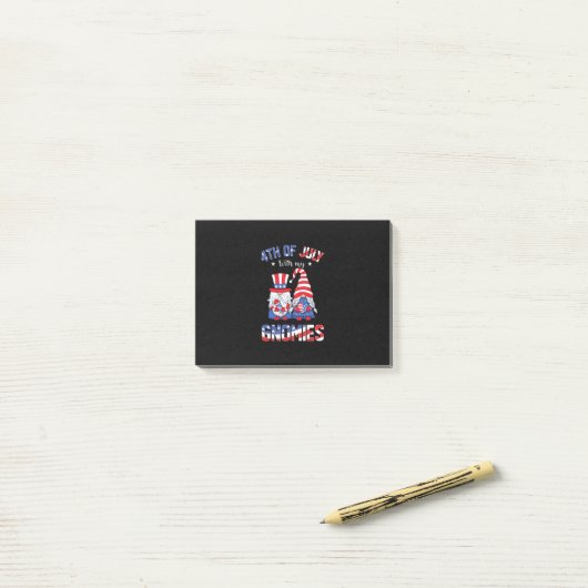 4. Juli mit meinen Gnomen Patriotic Gnome Post-it Klebezettel (Auf Schreibtisch)