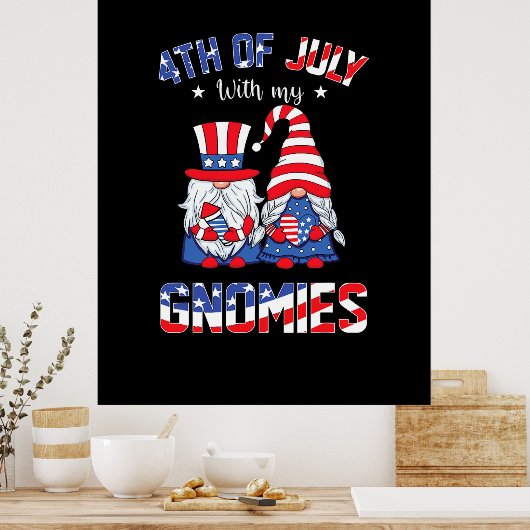 4. Juli mit meinen Gnomen Patriotic Gnome Poster (Küche)